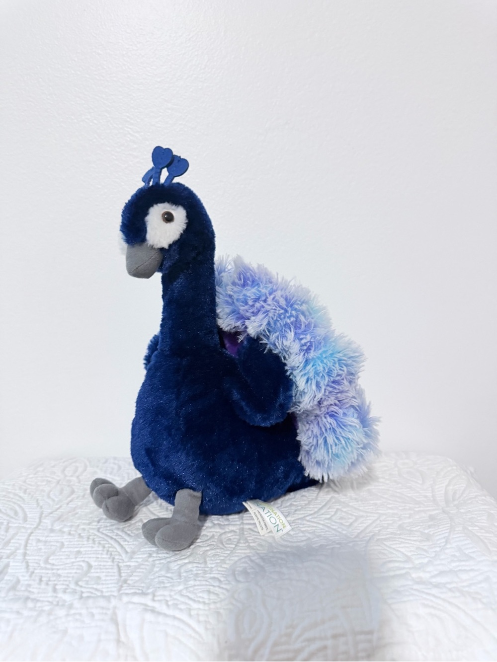 Aurora Destination Nation Peacock Plush Blue Purple Stuffed Animal 11 Inch Toy